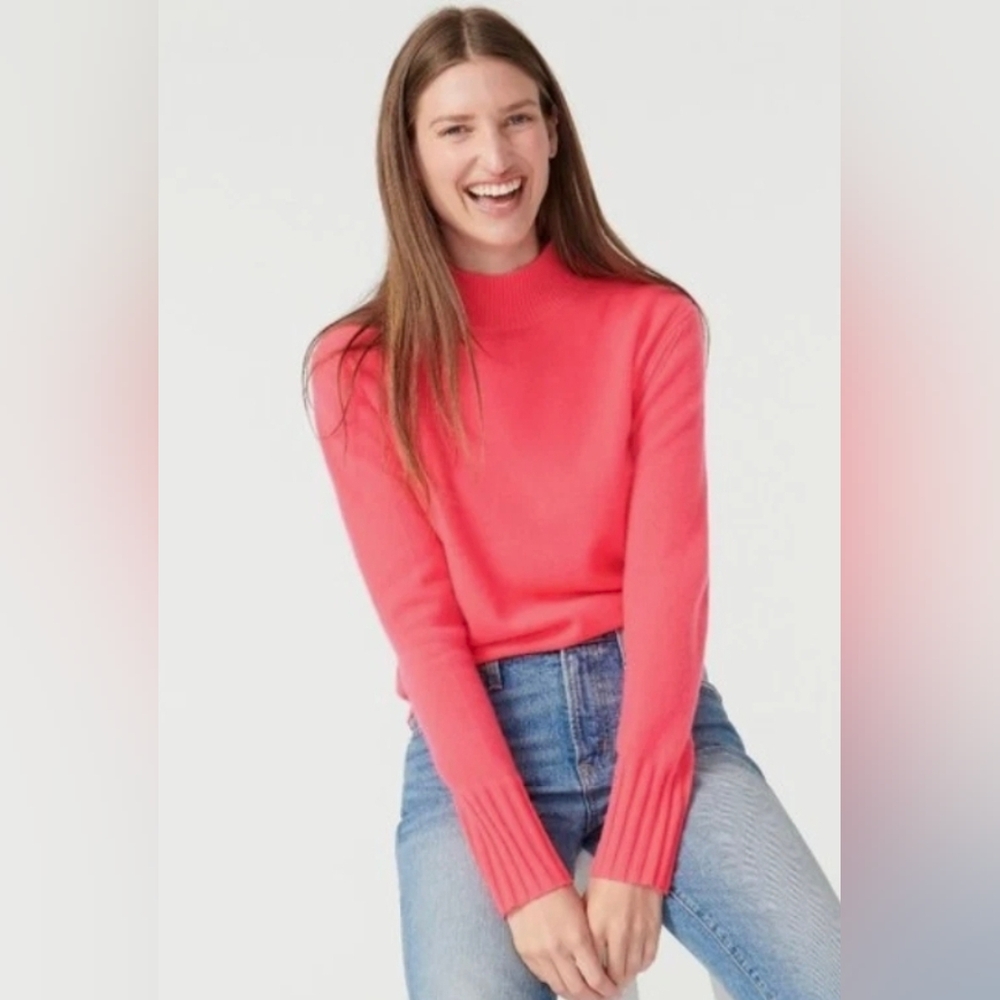 J. Crew Mockneck Cashmere Sweater SZ MEDIUM